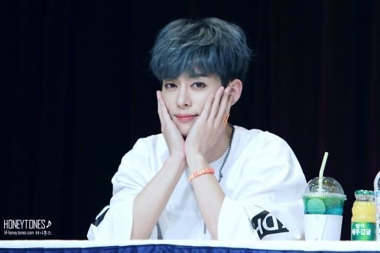 Donghyun with blue hair