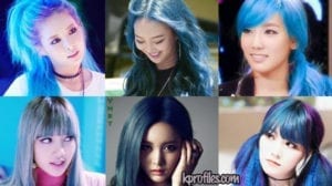 kpop female blue hair