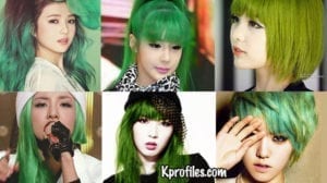 Kpop female green hair