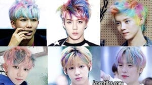 Kpop male rainbow hair