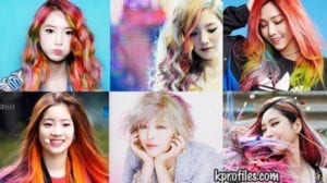 kpop rainbow hair girls