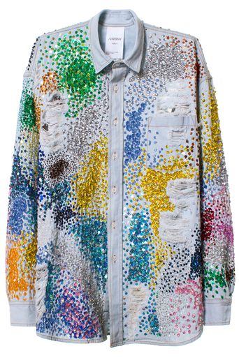 Holi oversized sequined denim shirt