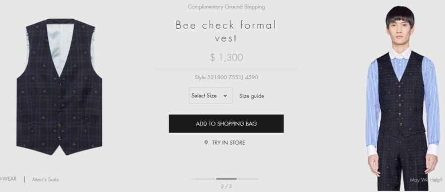 Bee check formal vest