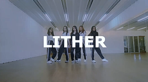 group name 'LITHER' in large text in front of the 5 members